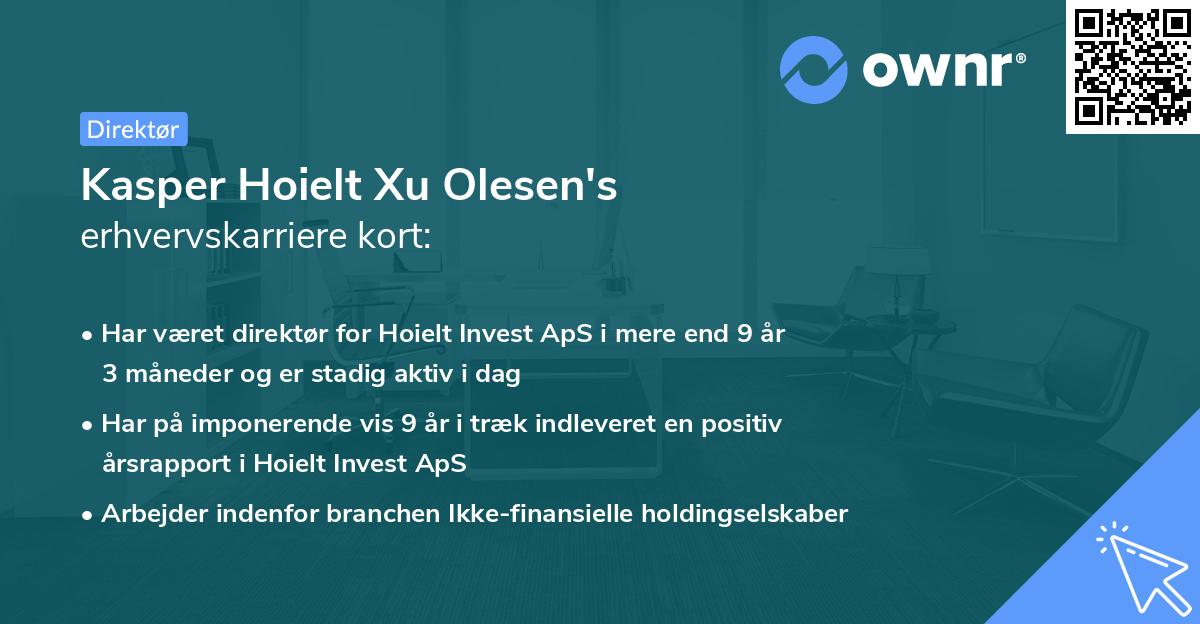 Kasper Hoielt Xu Olesen's erhvervskarriere kort