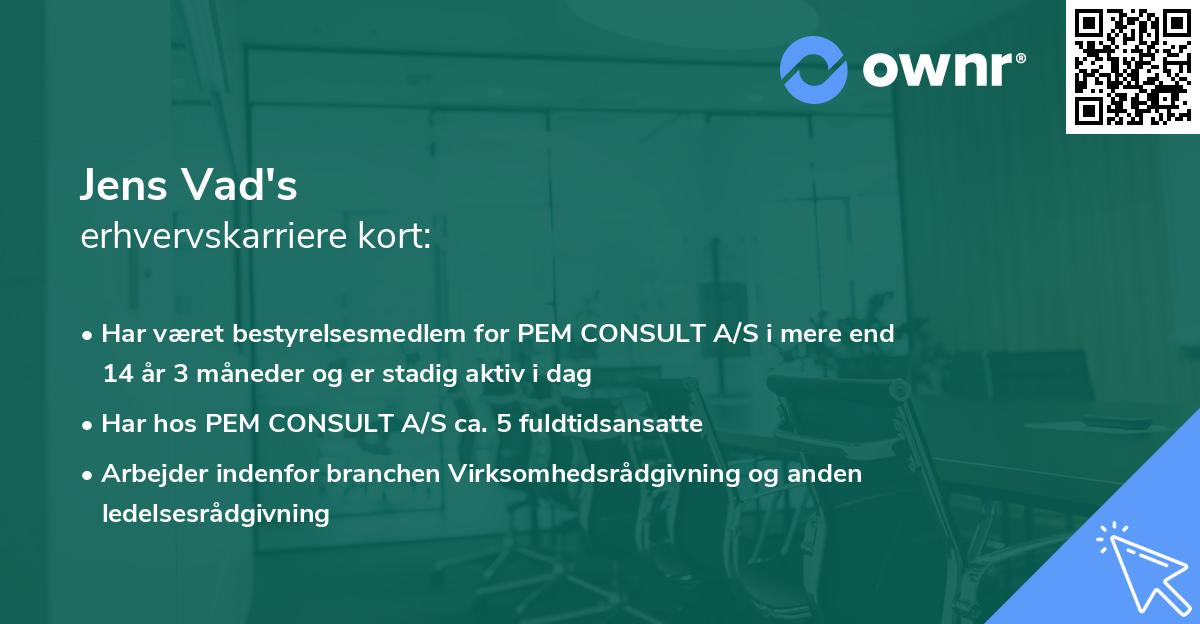 Jens Vad's erhvervskarriere kort