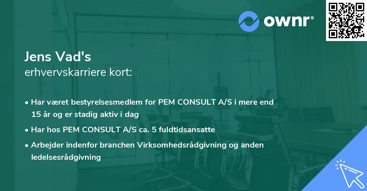 Jens Vad's erhvervskarriere kort