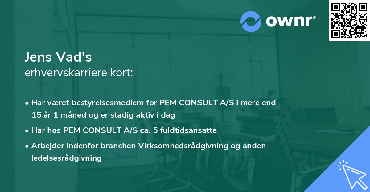 Jens Vad's erhvervskarriere kort