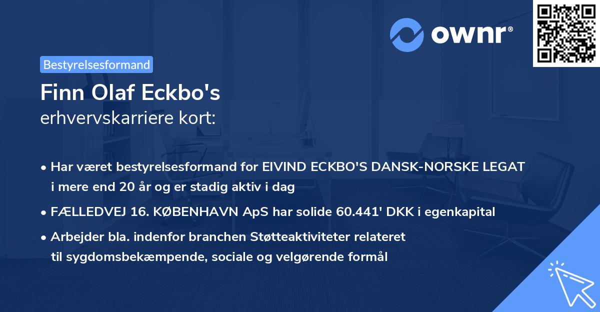 Finn Olaf Eckbo's erhvervskarriere kort