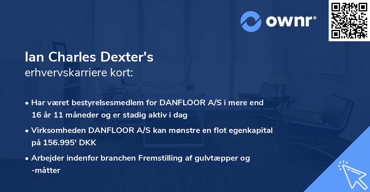 Ian Charles Dexter's erhvervskarriere kort