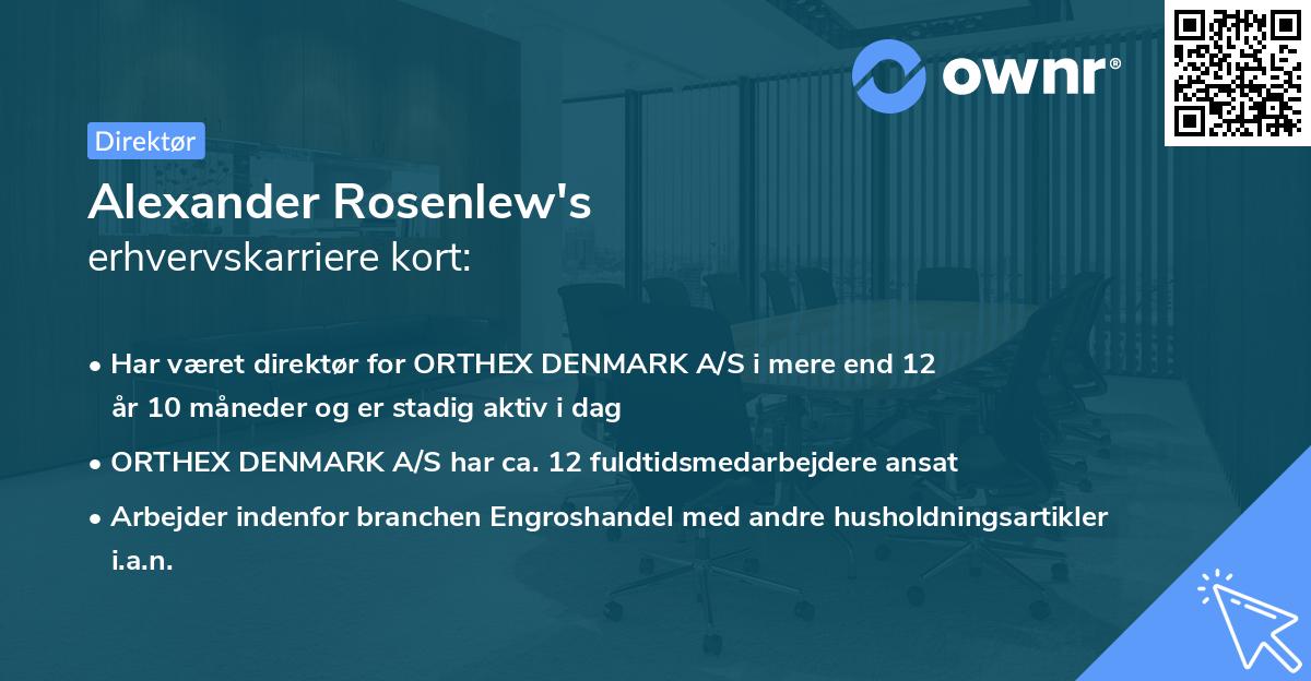 Alexander Rosenlew's erhvervskarriere kort