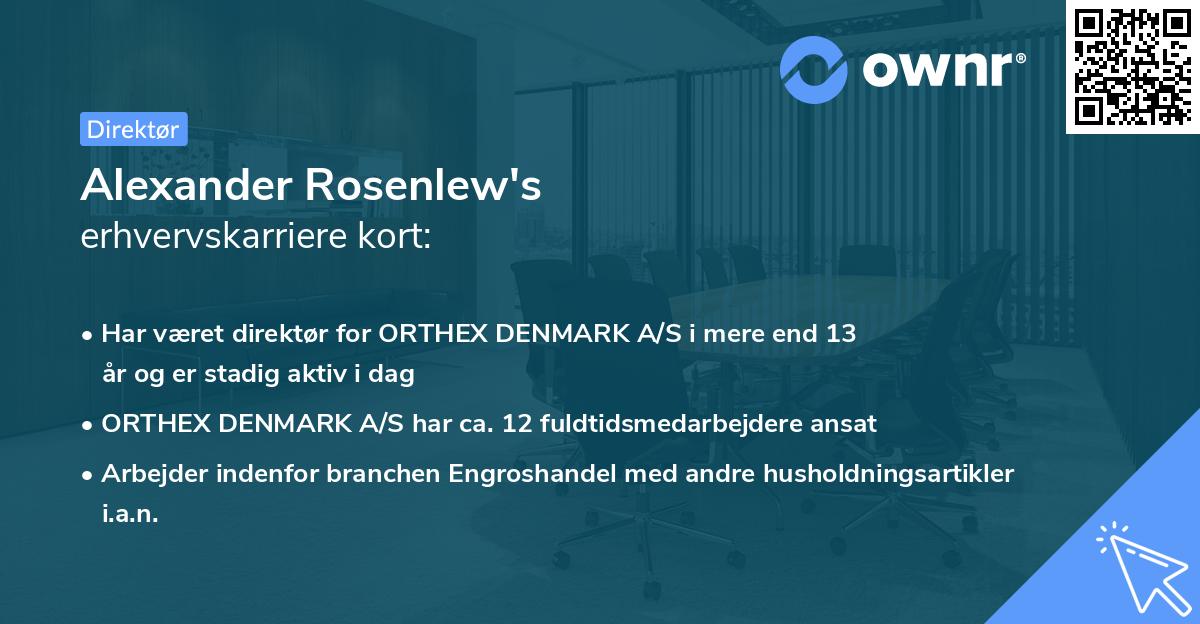 Alexander Rosenlew's erhvervskarriere kort