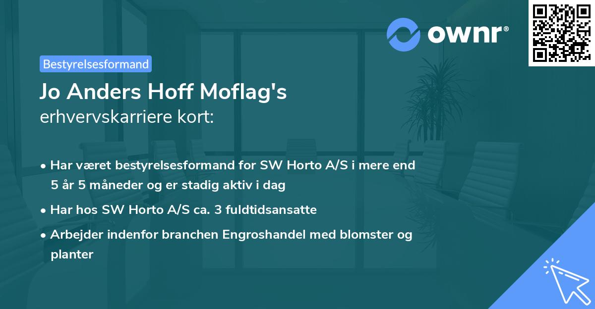 Jo Anders Hoff Moflag's erhvervskarriere kort