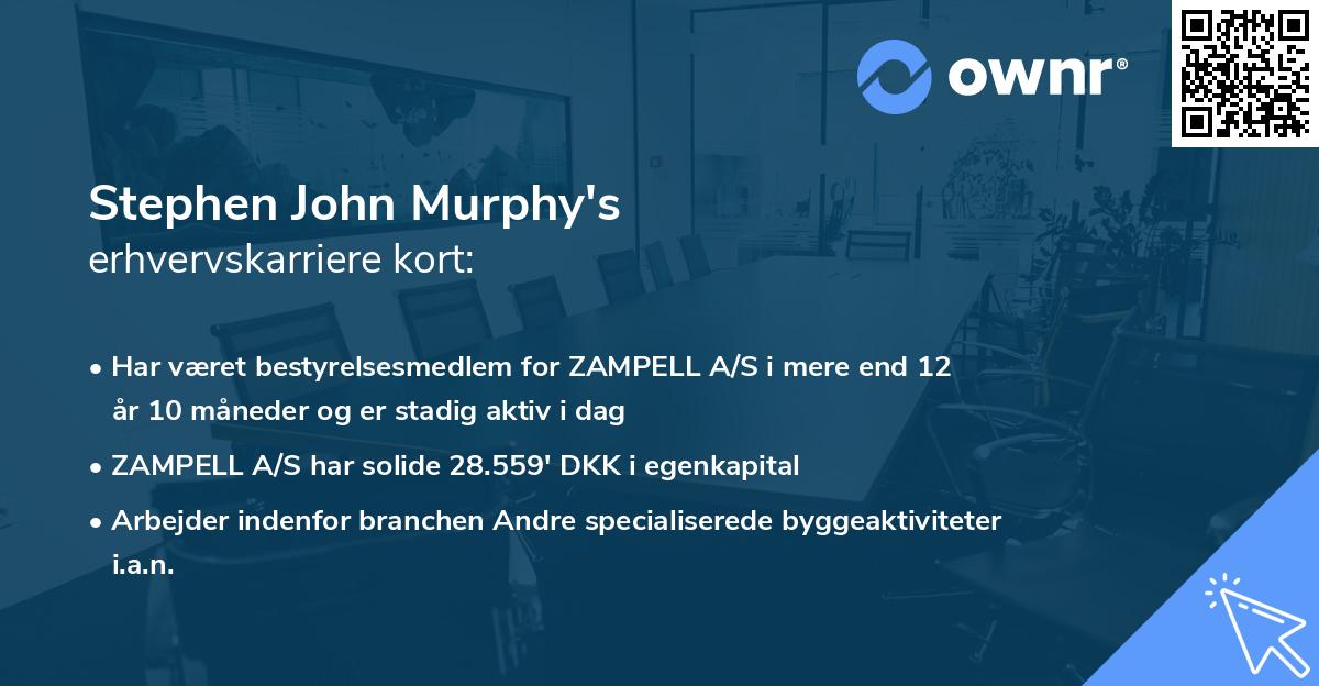 Stephen John Murphy's erhvervskarriere kort