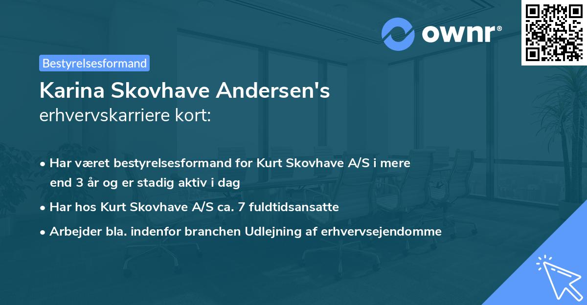 Karina Skovhave Andersen's erhvervskarriere kort