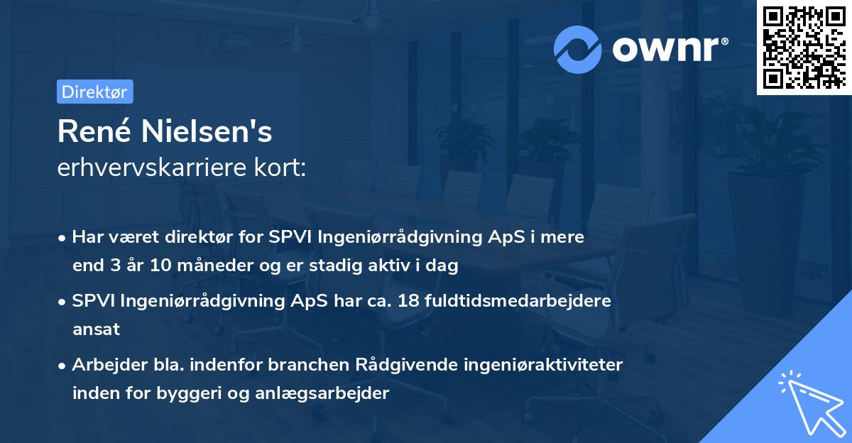 René Nielsen's erhvervskarriere kort