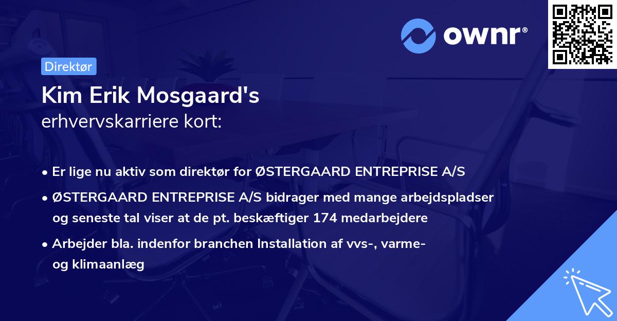 Kim Erik Mosgaard's erhvervskarriere kort
