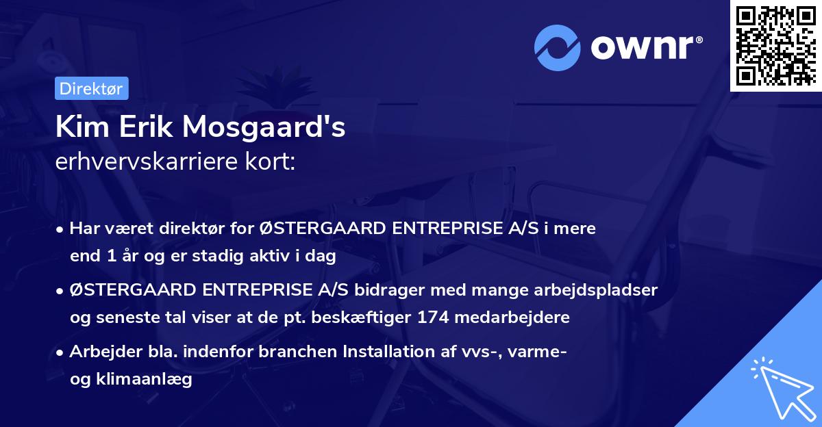 Kim Erik Mosgaard's erhvervskarriere kort