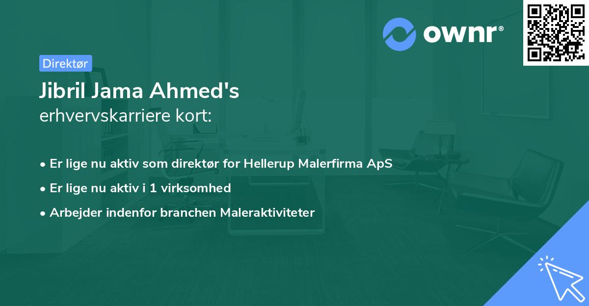 Jibril Jama Ahmed's erhvervskarriere kort