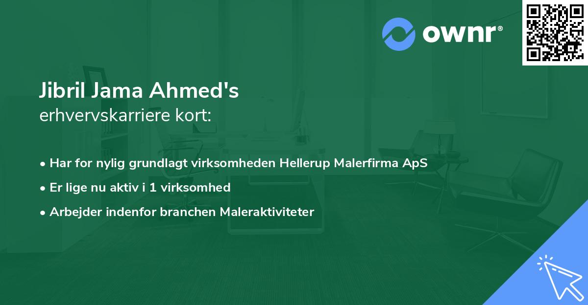 Jibril Jama Ahmed's erhvervskarriere kort