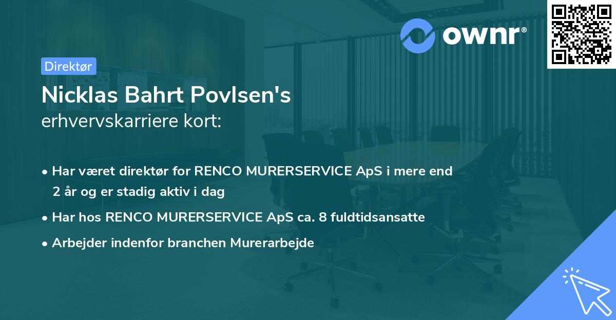 Nicklas Bahrt Povlsen's erhvervskarriere kort