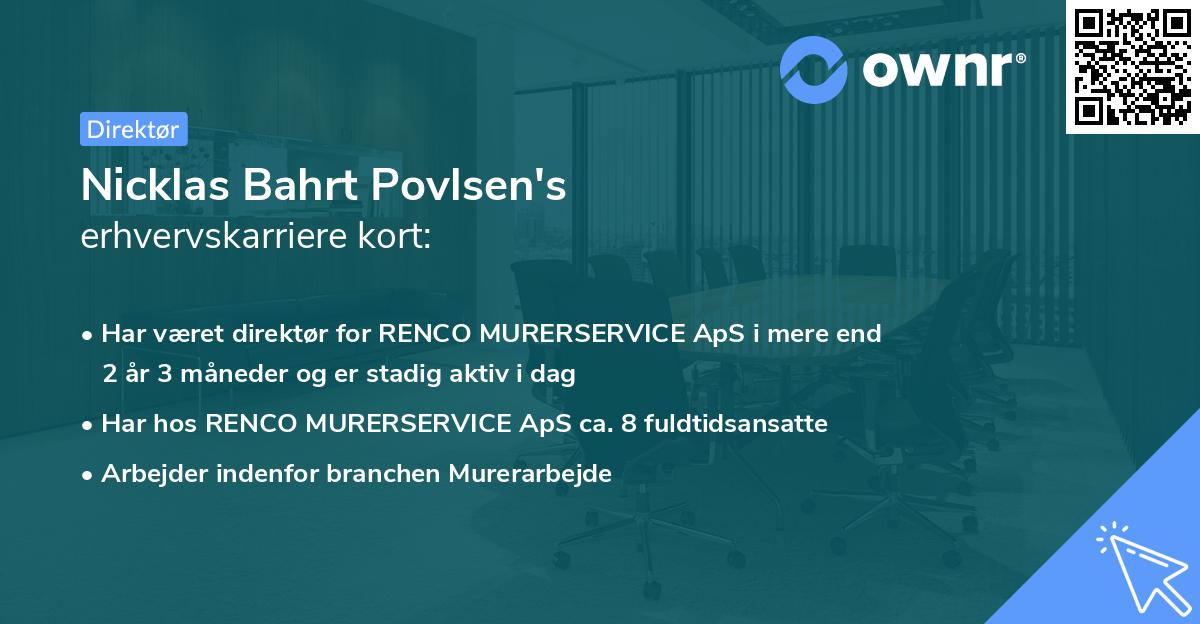 Nicklas Bahrt Povlsen's erhvervskarriere kort