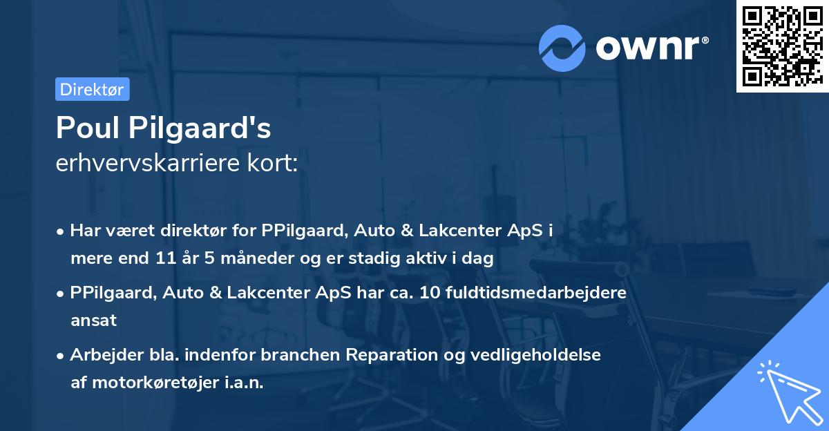 Poul Pilgaard's erhvervskarriere kort