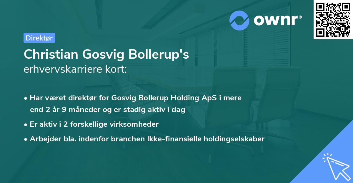 Christian Gosvig Bollerup's erhvervskarriere kort