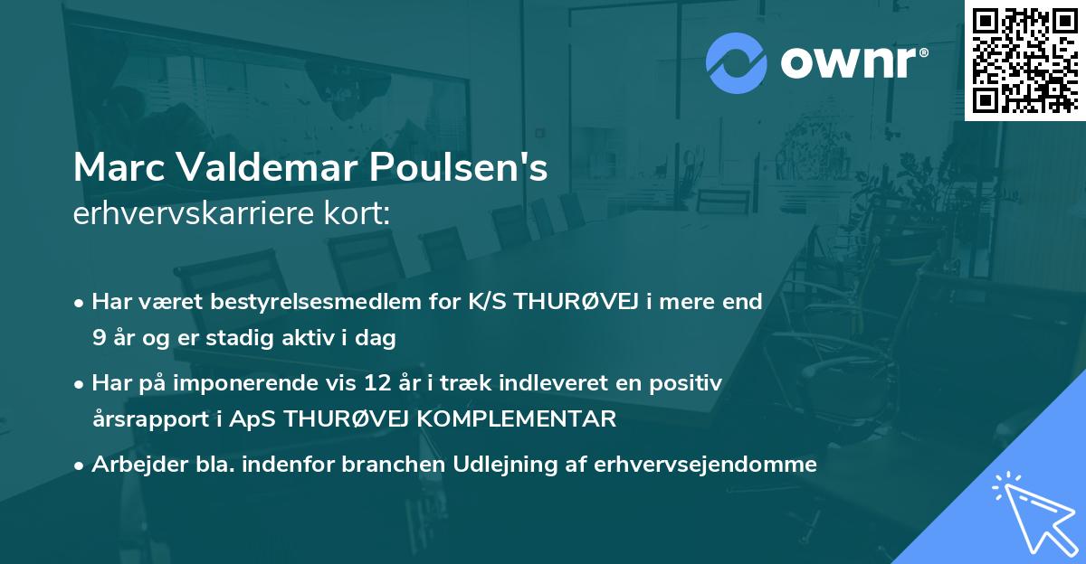 Marc Valdemar Poulsen's erhvervskarriere kort
