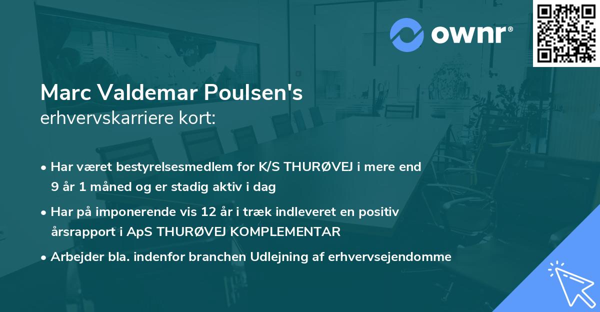 Marc Valdemar Poulsen's erhvervskarriere kort