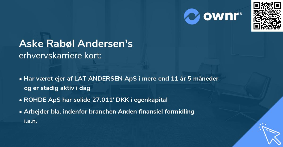 Aske Rabøl Andersen's erhvervskarriere kort