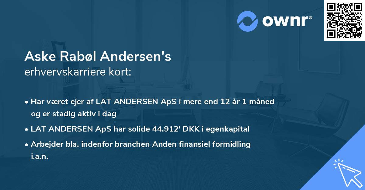 Aske Rabøl Andersen's erhvervskarriere kort