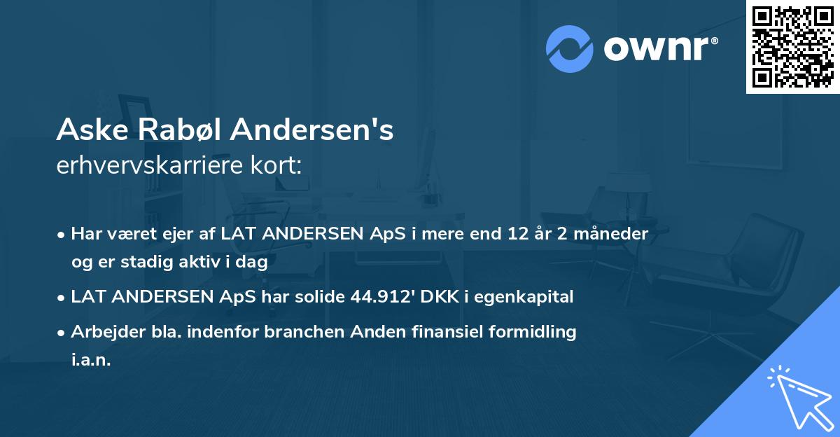 Aske Rabøl Andersen's erhvervskarriere kort