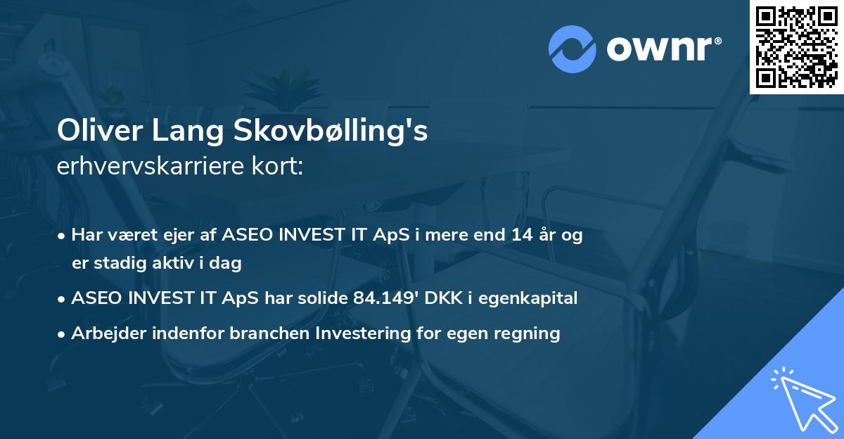 Oliver Lang Skovbølling's erhvervskarriere kort