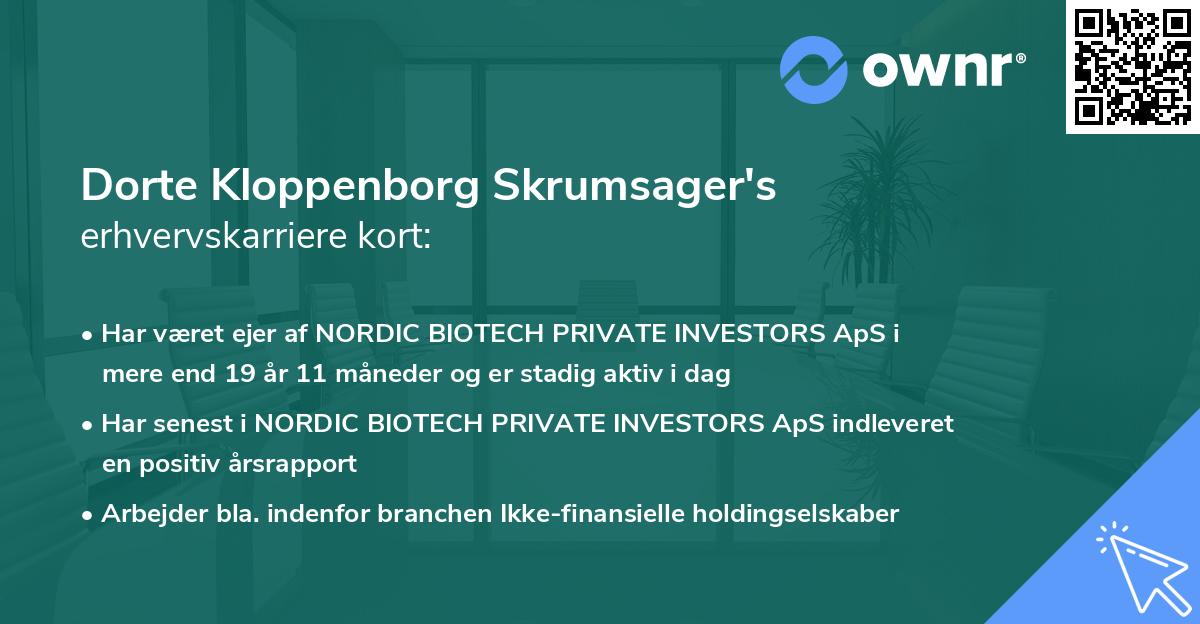 Dorte Kloppenborg Skrumsager's erhvervskarriere kort