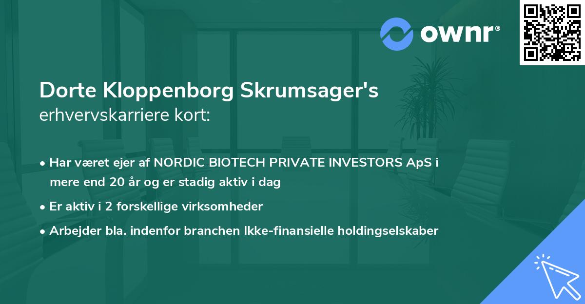 Dorte Kloppenborg Skrumsager's erhvervskarriere kort