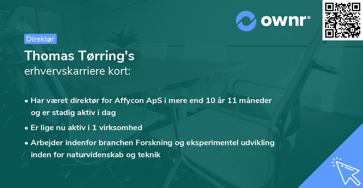 Thomas Tørring's erhvervskarriere kort