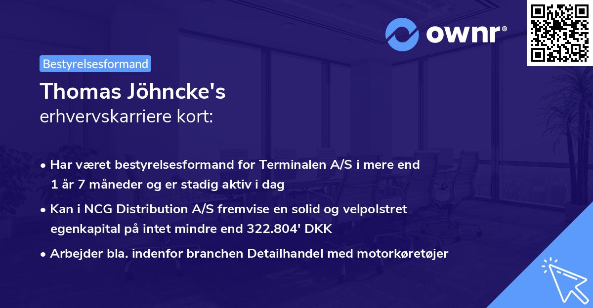 Thomas Jöhncke's erhvervskarriere kort