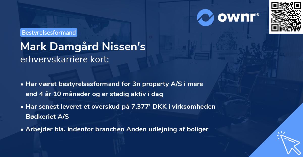 Mark Damgård Nissen's erhvervskarriere kort