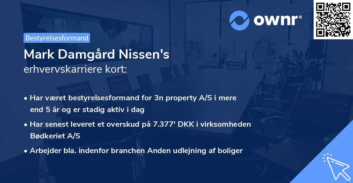 Mark Damgård Nissen's erhvervskarriere kort