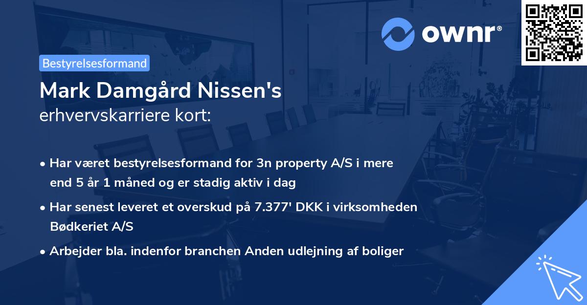 Mark Damgård Nissen's erhvervskarriere kort