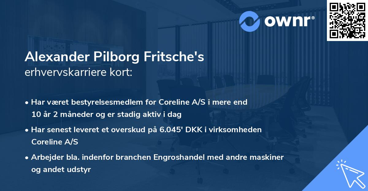 Alexander Pilborg Fritsche's erhvervskarriere kort