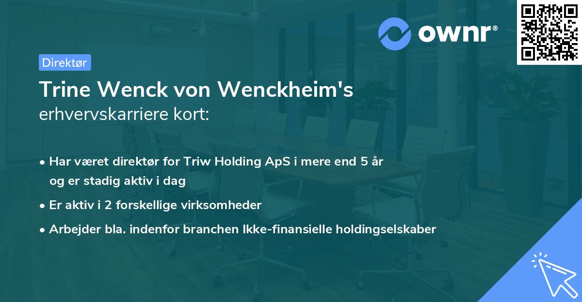 Trine Wenck von Wenckheim's erhvervskarriere kort