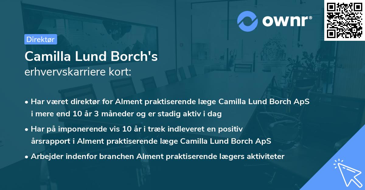Camilla Lund Borch's erhvervskarriere kort