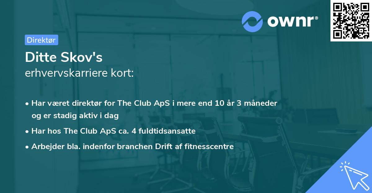 Ditte Skov's erhvervskarriere kort