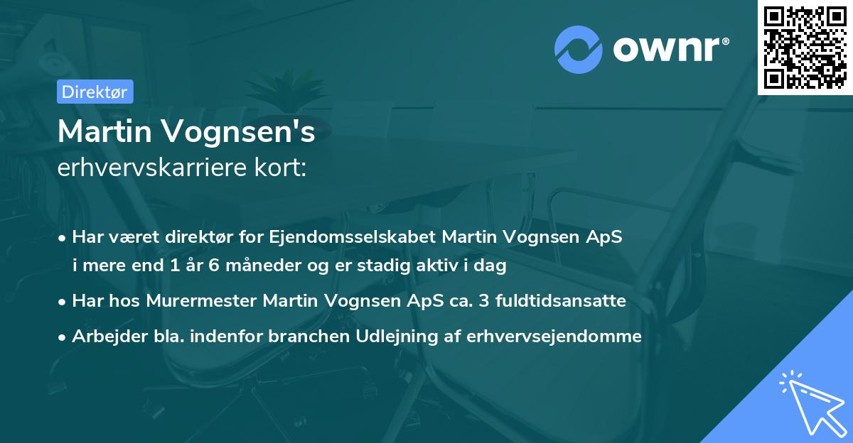 Martin Vognsen's erhvervskarriere kort