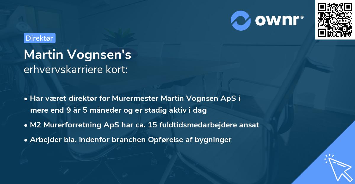Martin Vognsen's erhvervskarriere kort
