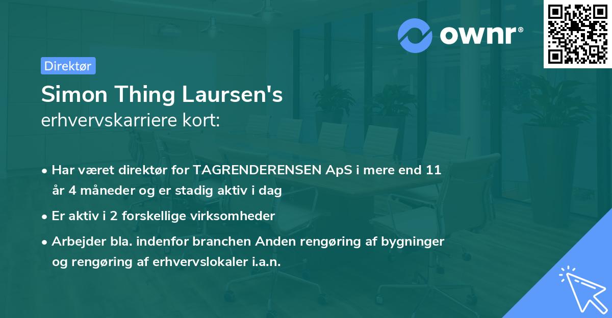 Simon Thing Laursen's erhvervskarriere kort