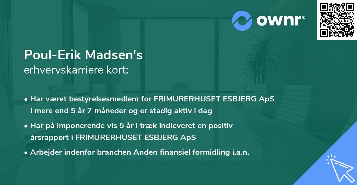 Poul-Erik Madsen's erhvervskarriere kort