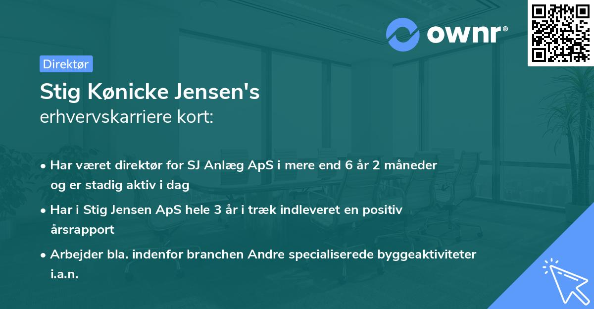 Stig Kønicke Jensen's erhvervskarriere kort