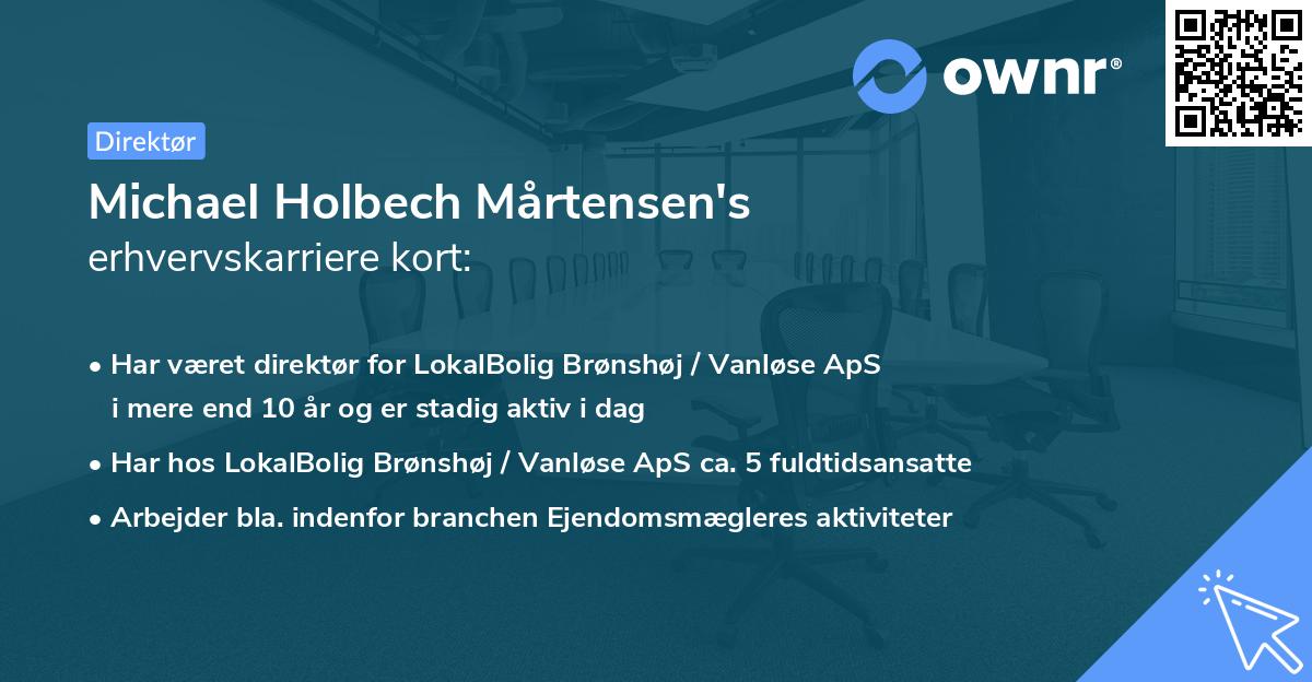 Michael Holbech Mårtensen's erhvervskarriere kort