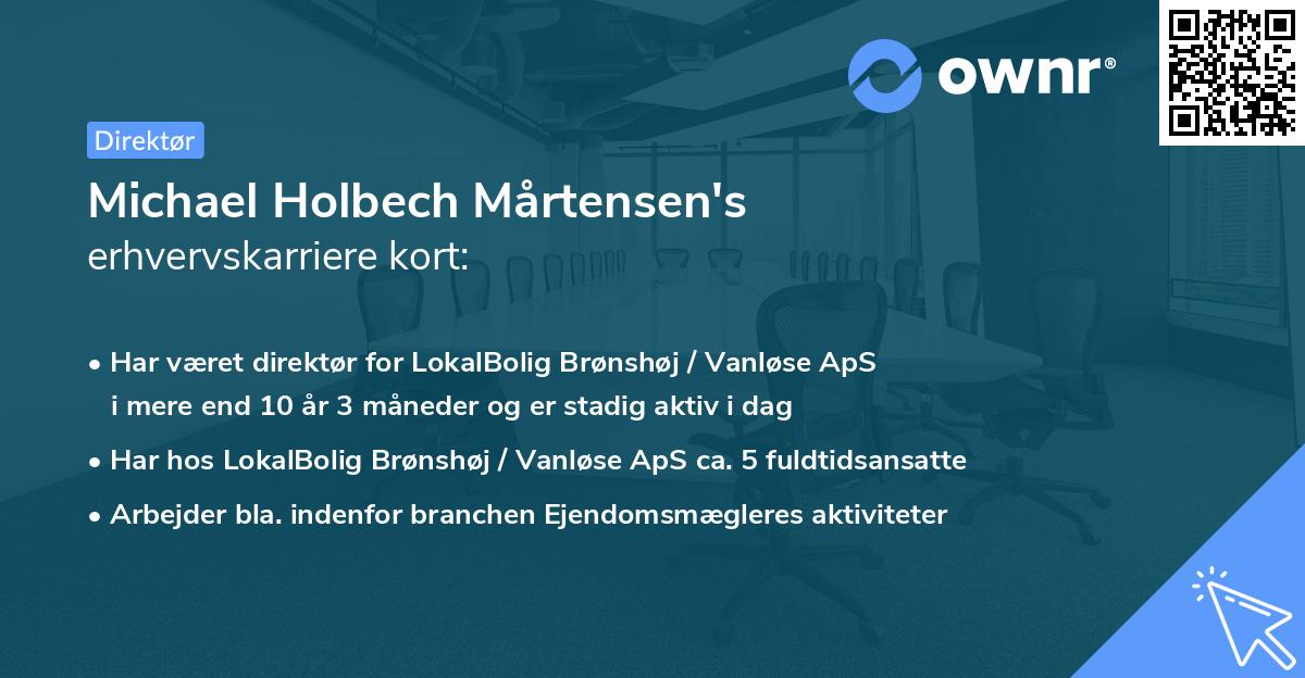Michael Holbech Mårtensen's erhvervskarriere kort