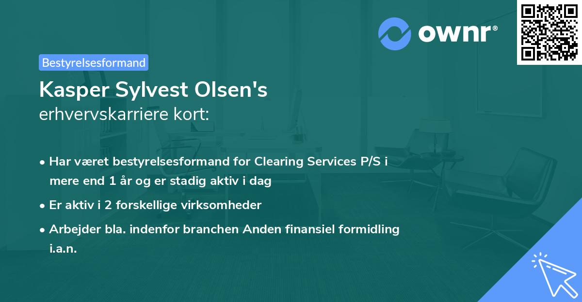 Kasper Sylvest Olsen's erhvervskarriere kort