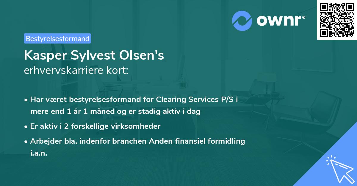 Kasper Sylvest Olsen's erhvervskarriere kort