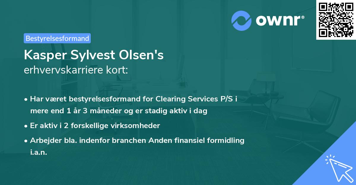 Kasper Sylvest Olsen's erhvervskarriere kort