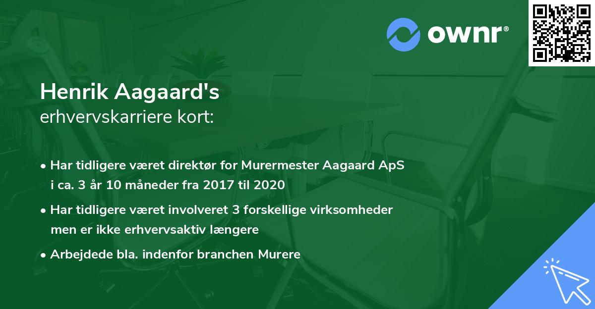 Henrik Aagaard's erhvervskarriere kort
