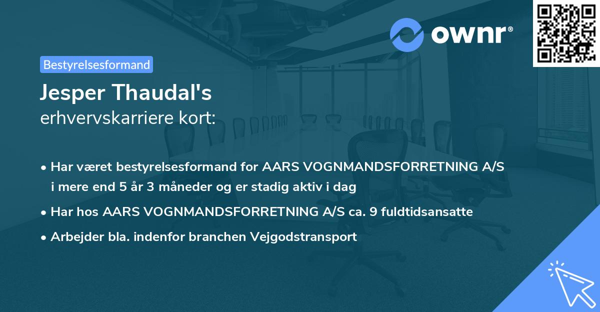 Jesper Thaudal's erhvervskarriere kort