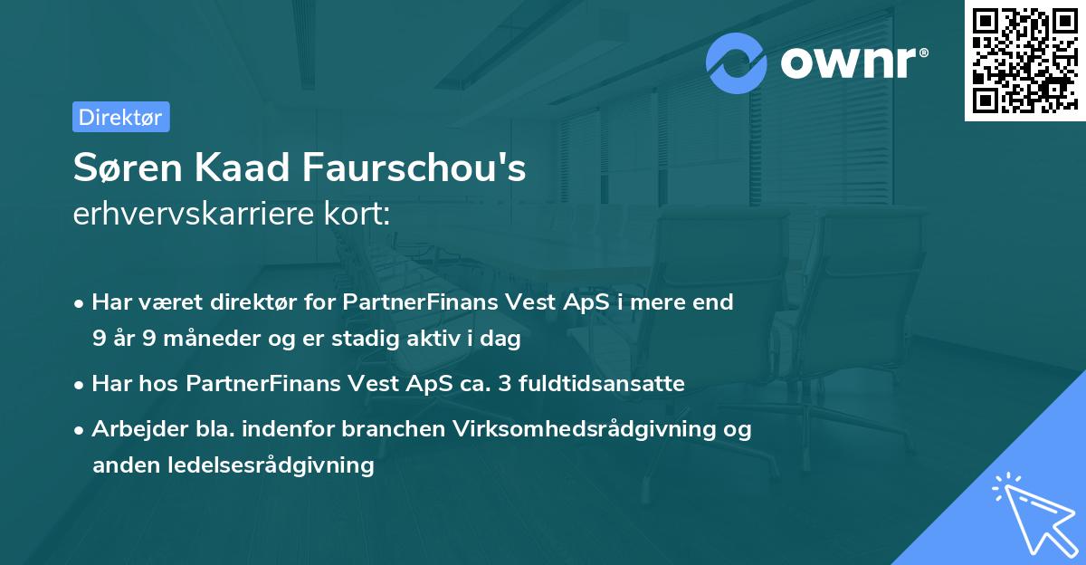 Søren Kaad Faurschou's erhvervskarriere kort